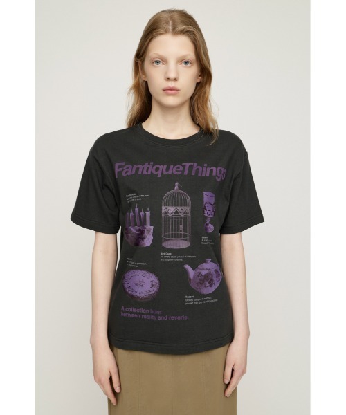 SLY（スライ）の「FANTIQUE THINGS LOGO T/SH ファンティークシングスロゴTシャツ 秋服 冬服（Tシャツ/カットソー・レディース・ホワイト/ライトブラック/杢グレー/レッド・2/1）」の20枚目の写真