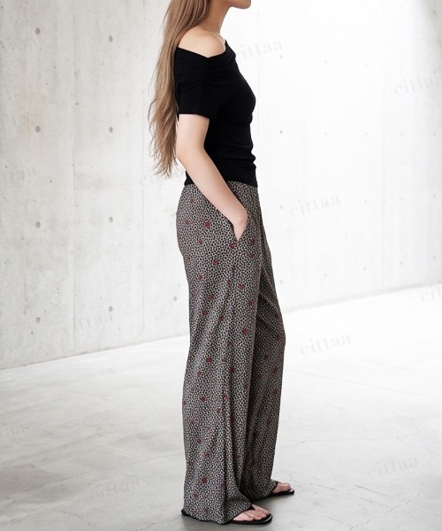 Dalfwin(ダールフィン)の「韓国ファッション ハート&レオパード柄プリーツパンツ(その他パンツ・レディース・ブラック/ブラウン・FREE)」の10枚目の写真