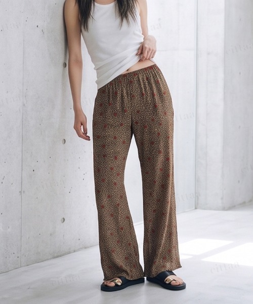 Dalfwin(ダールフィン)の「韓国ファッション ハート&レオパード柄プリーツパンツ(その他パンツ・レディース・ブラック/ブラウン・FREE)」の13枚目の写真