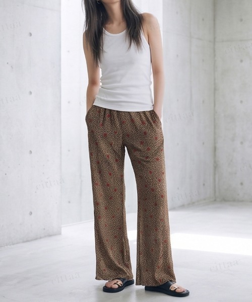Dalfwin(ダールフィン)の「韓国ファッション ハート&レオパード柄プリーツパンツ(その他パンツ・レディース・ブラック/ブラウン・FREE)」の18枚目の写真