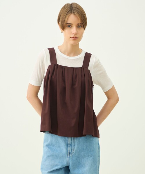 MACPHEE(マカフィー)の「トリコットジャージー トップス(その他トップス・レディース・ブラック/ダークブラウン・S)」の4枚目の写真