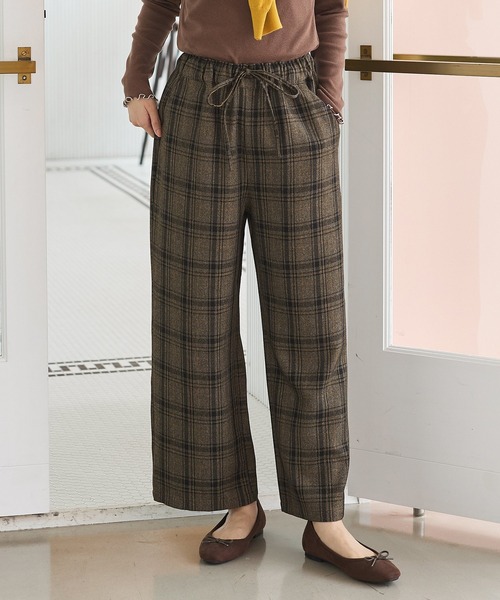 Honeys(ハニーズ)の「チェック柄パンツ(股下69cm)(その他パンツ・レディース・ブラウン系その他2/ブラウン系その他3/グレー系その他2・S/L/LL/M)」の3枚目の写真