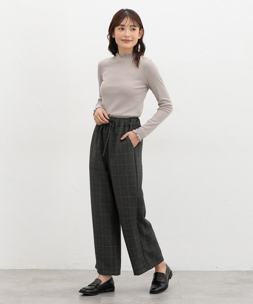 Honeys(ハニーズ)の「チェック柄パンツ(股下69cm)(その他パンツ・レディース・ブラウン系その他2/ブラウン系その他3/グレー系その他2・S/L/LL/M)」の4枚目の写真