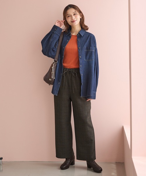 Honeys(ハニーズ)の「チェック柄パンツ(股下69cm)(その他パンツ・レディース・ブラウン系その他2/ブラウン系その他3/グレー系その他2・S/L/LL/M)」の5枚目の写真