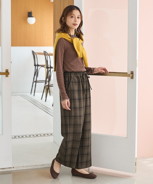 Honeys(ハニーズ)の「チェック柄パンツ(股下69cm)(その他パンツ・レディース・ブラウン系その他2/ブラウン系その他3/グレー系その他2・S/L/LL/M)」の8枚目の写真