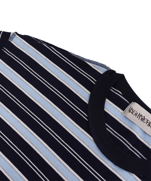 NIGHTWORKDEPT(ナイトワークデプト)の「Border Overlock Stripe T-shirt_Navy(Tシャツ/カットソー・レディース・その他・SMALL/MEDIUM)」の5枚目の写真