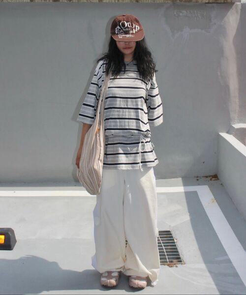 NIGHTWORKDEPT(ナイトワークデプト)の「Border Overlock Stripe T-shirt_Navy(Tシャツ/カットソー・レディース・その他・SMALL/MEDIUM)」の2枚目の写真