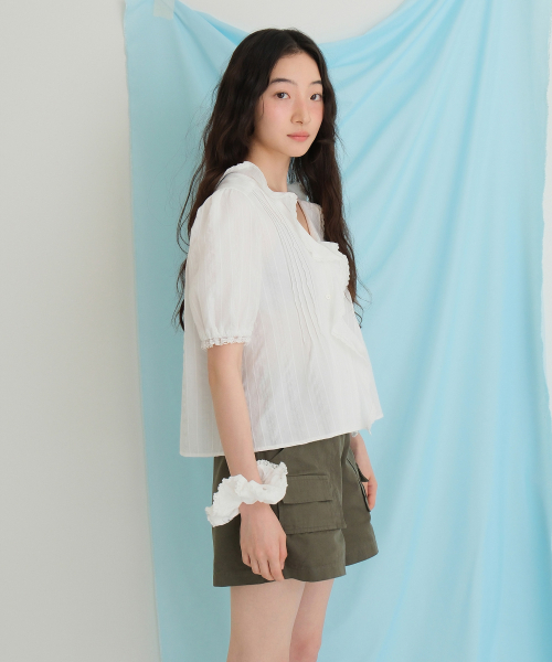 MOUI(モウイ)の「Ruffle lace blouse (O/WHITE_half sleeve)(シャツ/ブラウス・レディース・その他・FREE)」の3枚目の写真