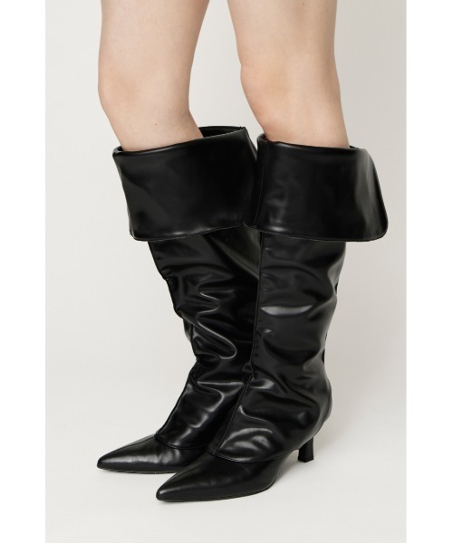 SLY(スライ)の「2P LONG BOOTS ツーピーロングブーツ 秋服 セット(ブーツ・レディース・ベージュ/ブラック・LARGE/MEDIUM/SMALL)」の1枚目の写真