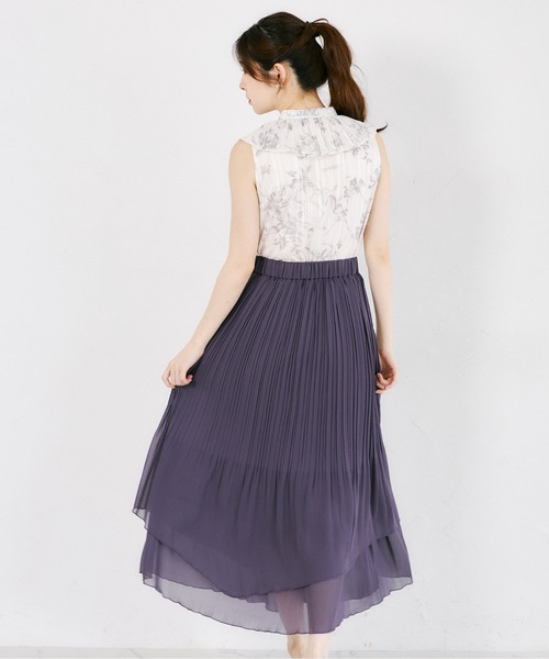 tocco closet(トッコ クローゼット)の「ランダムプリーツティアードスカート(スカート・レディース・パープル・M)」の11枚目の写真