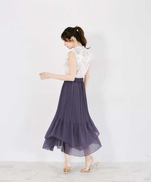 tocco closet(トッコ クローゼット)の「ランダムプリーツティアードスカート(スカート・レディース・パープル・M)」の9枚目の写真