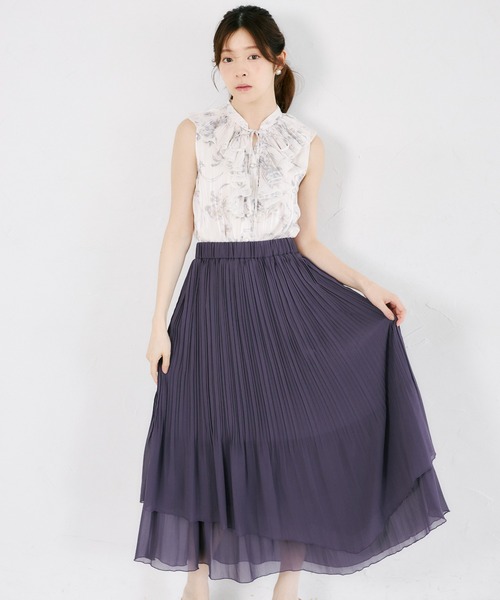 tocco closet(トッコ クローゼット)の「ランダムプリーツティアードスカート(スカート・レディース・パープル・M)」の10枚目の写真