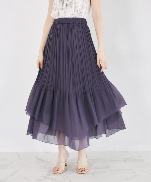 tocco closet(トッコ クローゼット)の「ランダムプリーツティアードスカート(スカート・レディース・パープル・M)」の12枚目の写真