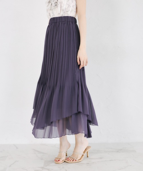 tocco closet(トッコ クローゼット)の「ランダムプリーツティアードスカート(スカート・レディース・パープル・M)」の13枚目の写真