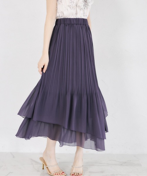 tocco closet(トッコ クローゼット)の「ランダムプリーツティアードスカート(スカート・レディース・パープル・M)」の14枚目の写真