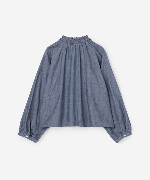 LE GLAZIK(ルグラジック)の「LE GLAZIK | インディゴダンガリー ラッフルシャツ WOMEN(シャツ/ブラウス・レディース・ダークインディゴブルー・36)」の3枚目の写真
