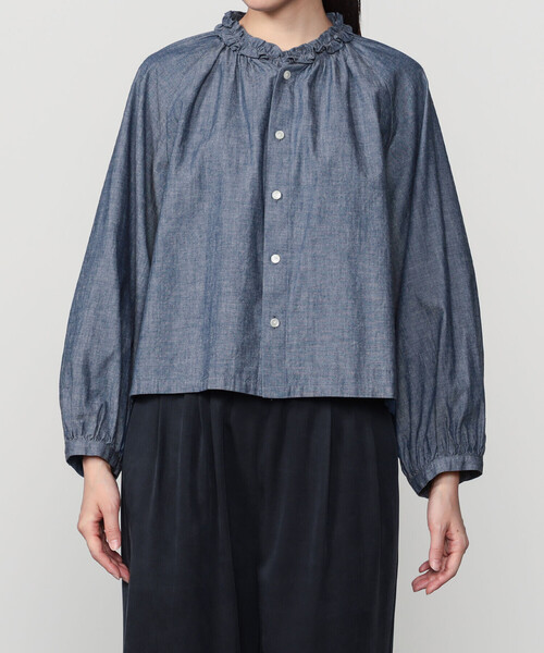 LE GLAZIK(ルグラジック)の「LE GLAZIK | インディゴダンガリー ラッフルシャツ WOMEN(シャツ/ブラウス・レディース・ダークインディゴブルー・36)」の10枚目の写真