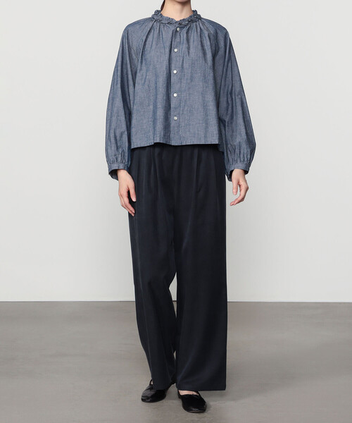 LE GLAZIK(ルグラジック)の「LE GLAZIK | インディゴダンガリー ラッフルシャツ WOMEN(シャツ/ブラウス・レディース・ダークインディゴブルー・36)」の11枚目の写真