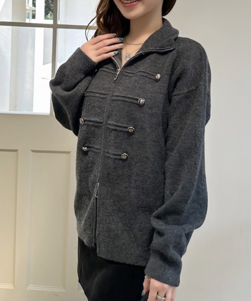 Ada.(エイダ)の「スタンドカラー ダブルジップ ナポレオン ブルゾン(ブルゾン・レディース・アイボリー/チャコール/ベージュ・FREE)」の5枚目の写真