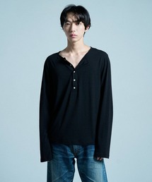 RIB HENLEY NECK L/S TEE / リブヘンリーネックTEE