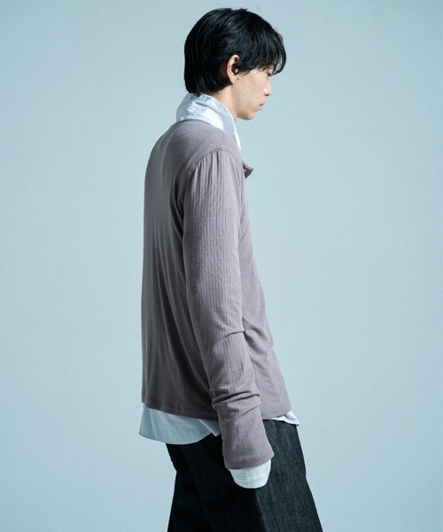 CAMPHOR WOOD(カンファーウッド)の「RIB HENLEY NECK L/S TEE / リブヘンリーネックTEE(Tシャツ/カットソー・メンズ・ラベンダー/スミクロ/ホワイト/ライトブルー/ブラック・SMALL/MEDIUM/LARGE)」の17枚目の写真
