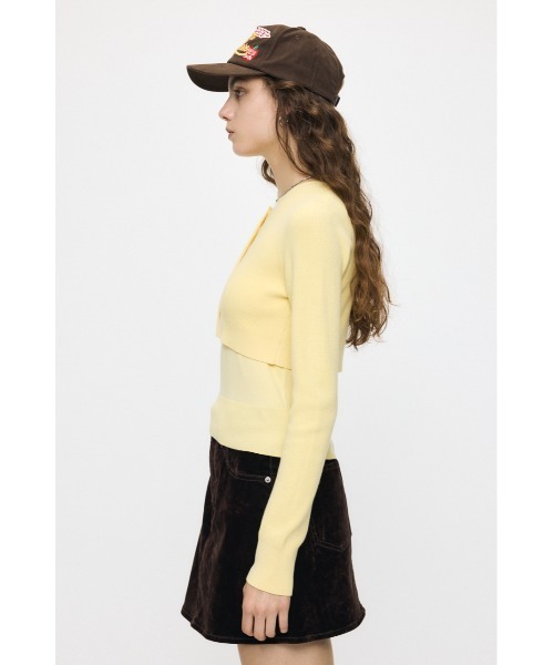 MOUSSY(マウジー)の「【26年AW新作】LAYERED LIKE BUTTON UP ニット(ニット/セーター・レディース・オフホワイト/杢グレー/ライトイエロー/ダークブラウン・FREE)」の8枚目の写真