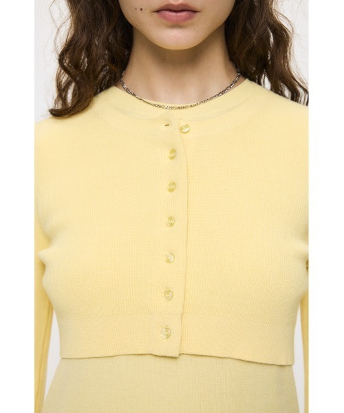 MOUSSY(マウジー)の「【26年AW新作】LAYERED LIKE BUTTON UP ニット(ニット/セーター・レディース・オフホワイト/杢グレー/ライトイエロー/ダークブラウン・FREE)」の10枚目の写真