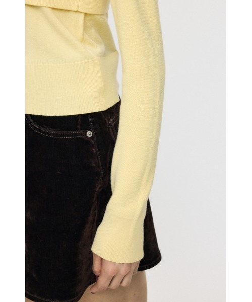 MOUSSY(マウジー)の「【26年AW新作】LAYERED LIKE BUTTON UP ニット(ニット/セーター・レディース・オフホワイト/杢グレー/ライトイエロー/ダークブラウン・FREE)」の11枚目の写真