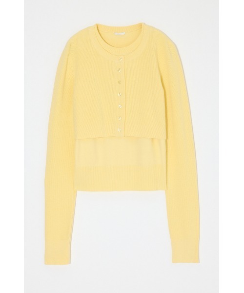 MOUSSY(マウジー)の「【26年AW新作】LAYERED LIKE BUTTON UP ニット(ニット/セーター・レディース・オフホワイト/杢グレー/ライトイエロー/ダークブラウン・FREE)」の12枚目の写真