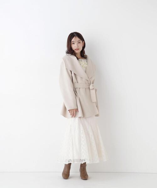 NATURAL BEAUTY BASIC(ナチュラルビューティーベーシック)の「リバーベルテッドハーフコート(その他アウター・レディース・ネイビー/ブラウン/オフホワイト・SMALL/MEDIUM)」の19枚目の写真
