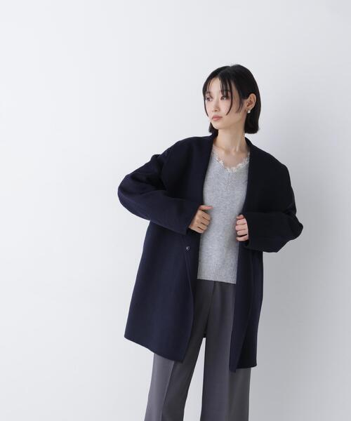 NATURAL BEAUTY BASIC(ナチュラルビューティーベーシック)の「リバーベルテッドハーフコート(その他アウター・レディース・ネイビー/ブラウン/オフホワイト・SMALL/MEDIUM)」の11枚目の写真