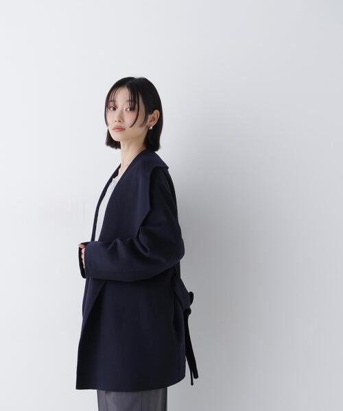 NATURAL BEAUTY BASIC(ナチュラルビューティーベーシック)の「リバーベルテッドハーフコート(その他アウター・レディース・ネイビー/ブラウン/オフホワイト・SMALL/MEDIUM)」の12枚目の写真