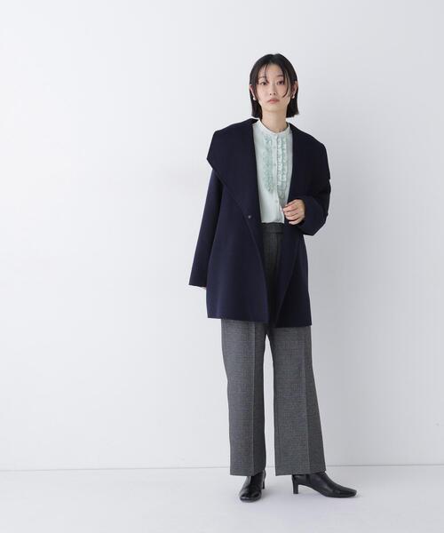 NATURAL BEAUTY BASIC(ナチュラルビューティーベーシック)の「リバーベルテッドハーフコート(その他アウター・レディース・ネイビー/ブラウン/オフホワイト・SMALL/MEDIUM)」の13枚目の写真