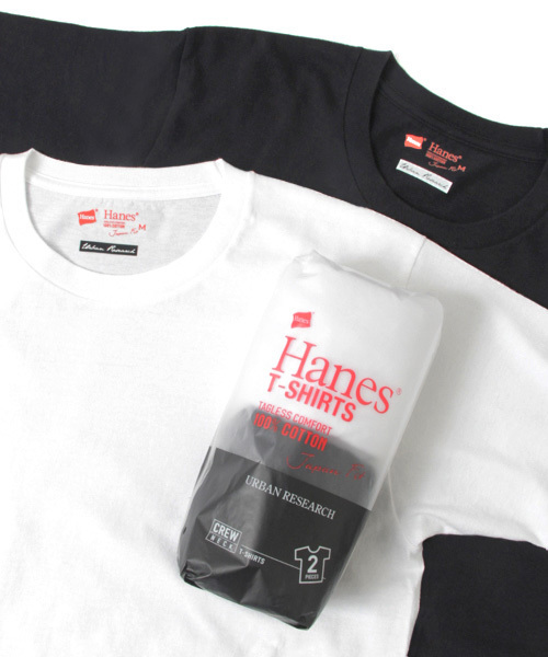 URBAN RESEARCH(アーバンリサーチ)の「Hanes Japan Fit 2P T-SHIRTS(Tシャツ/カットソー・メンズ・ホワイト×ブラック・MEDIUM/SMALL/LARGE)」の1枚目の写真