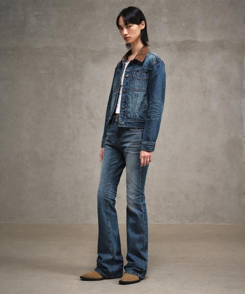 LMOOD WOMEN(エルムード ウーマン)の「(W) ジャンヌフレアデニムフレンチブルー(デニムパンツ・レディース・その他・36)」の2枚目の写真