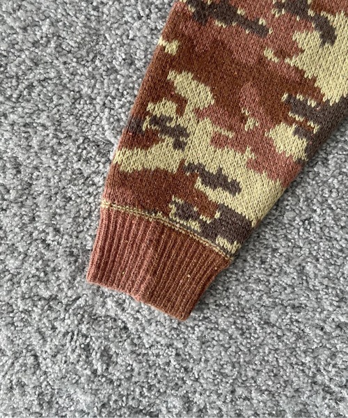 FAF（フェイク アス フラワーズ）の「FAF(FAKE AS FLOWERS) Wik camo jacquard knit（ニット/セーター・メンズ・ブラウン/ブルー・2）」の6枚目の写真