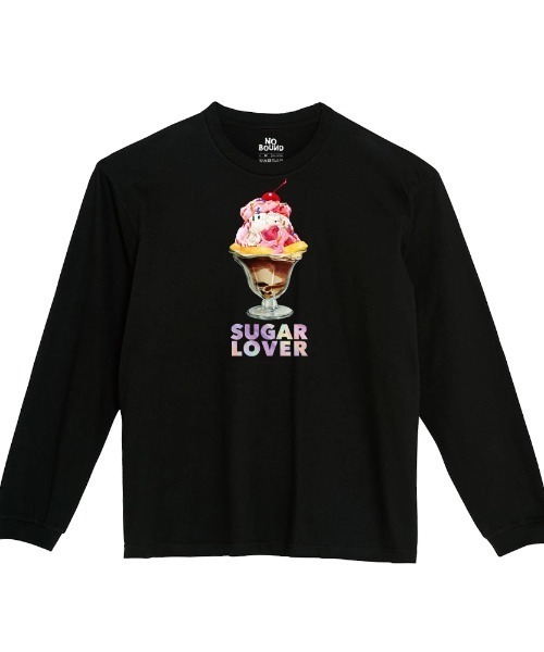 NOBOUND(ノーバウンド)の「NOBOUND(ノーバウンド) 長袖Tシャツ パフェイラスト プリント ビッグシルエット ロンT トップス カットソー メンズ ユニセックス(Tシャツ/カットソー・メンズ・ブラック/ホワイト・M/L/XL)」の1枚目の写真