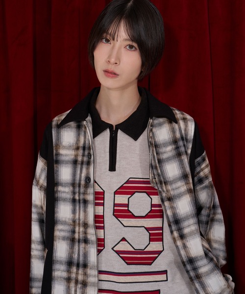 Nora Lily(ノラリリー)の「【Nora Lily】Deep Fade Check Coach Blouson(ブルゾン・レディース・ダークグレー/ブラック/カーキ・FREE)」の7枚目の写真