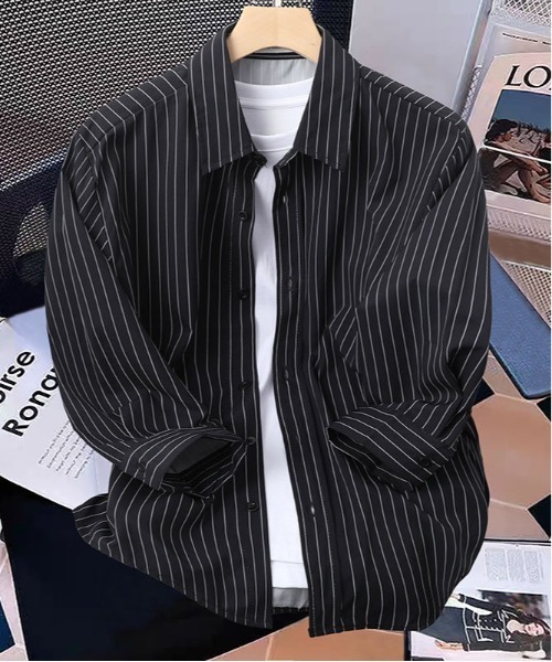 DOUBLE STEAL(ダブルスティール)の「DSピンストライプレギュラーカラーシャツ(シャツ/ブラウス・メンズ・ホワイト/ブラック・LARGE/MEDIUM/X-LARGE)」の1枚目の写真