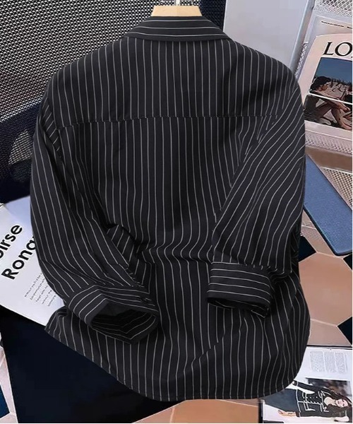 DOUBLE STEAL(ダブルスティール)の「DSピンストライプレギュラーカラーシャツ(シャツ/ブラウス・メンズ・ホワイト/ブラック・LARGE/MEDIUM/X-LARGE)」の3枚目の写真