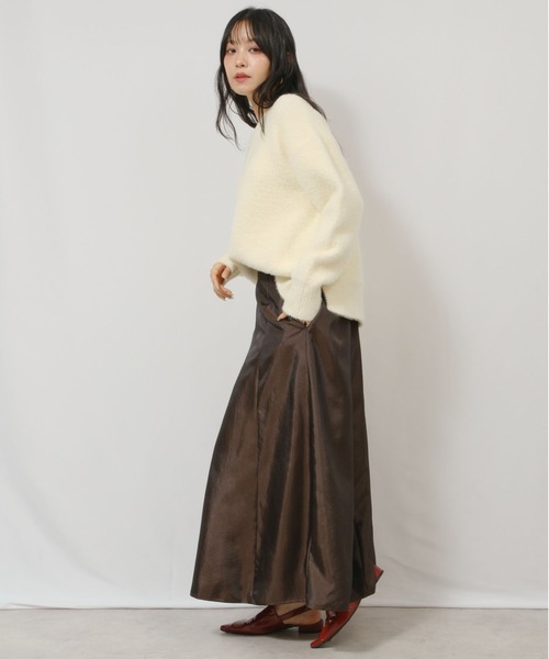 palm RICHE(ポームリシュ)の「シャンブレーフレアSK(スカート・レディース・ダークブラウン/ブロンズ/グレー・M)」の10枚目の写真