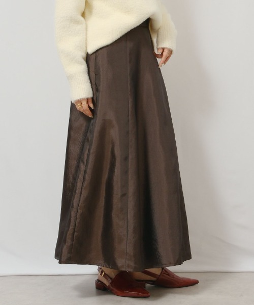palm RICHE(ポームリシュ)の「シャンブレーフレアSK(スカート・レディース・ダークブラウン/ブロンズ/グレー・M)」の18枚目の写真
