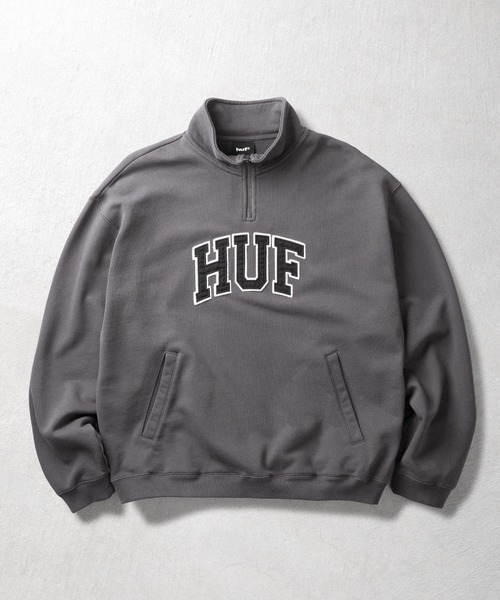 HUF（ハフ）の「CLASSIC ARCH HALF ZIP TOP（パーカー・メンズ・ライトブルー/ブラック・XL/L/M）」の2枚目の写真
