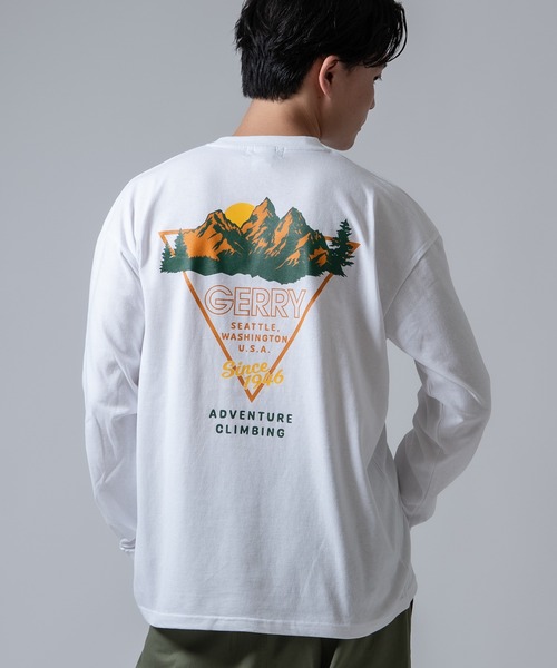 GERRY(ジェリー)の「【GERRY】別注プリント 長袖Tシャツ(Tシャツ/カットソー・メンズ・ブラック系1/ホワイト系1/ホワイト系3/ホワイト系2/カーキ系2/カーキ系1/ブラック系3/ブラック系2・SMALL/MEDIUM/X-LARGE/LARGE)」の3枚目の写真