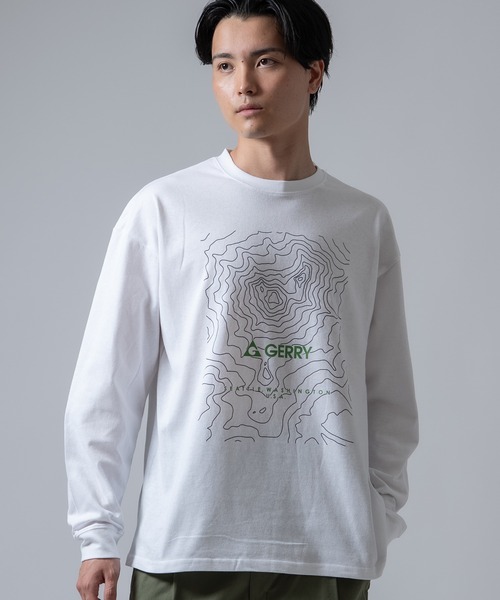 GERRY(ジェリー)の「【GERRY】別注プリント 長袖Tシャツ(Tシャツ/カットソー・メンズ・ブラック系1/ホワイト系1/ホワイト系3/ホワイト系2/カーキ系2/カーキ系1/ブラック系3/ブラック系2・SMALL/MEDIUM/X-LARGE/LARGE)」の1枚目の写真