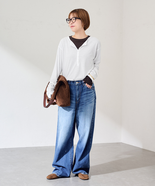 FRAMeWORK(フレームワーク)の「ヘンリーネックロングスリーブ(Tシャツ/カットソー・レディース・ホワイト/アイボリー/ブラック・FREE)」の16枚目の写真