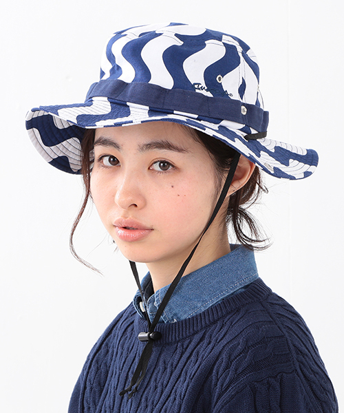 BEAMS BOY(ビームスボーイ)の「FUNAGOYA / PRINT HAT 16SS(ハット・レディース・ブラック/ブルー・ONE SIZE)」の1枚目の写真