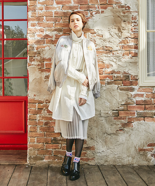 HYSTERIC GLAMOUR（ヒステリックグラマー）の「長袖ノーカラーSHOP（ワンピース・レディース・ホワイト/カーキ/ブラック・FREE）」の5枚目の写真