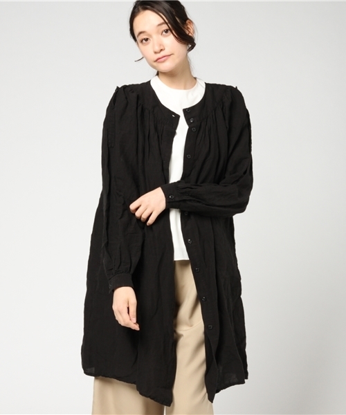 HYSTERIC GLAMOUR（ヒステリックグラマー）の「長袖ノーカラーSHOP（ワンピース・レディース・ホワイト/カーキ/ブラック・FREE）」の8枚目の写真