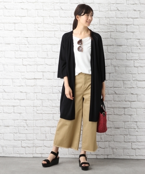 LEPSIM(レプシィム)の「14Gソデフレアロングカーディガン 759263(カーディガン/ボレロ・レディース・トップグレー/ブラック/グレイッシュベージュ/ダークネイビー・FREE)」の5枚目の写真